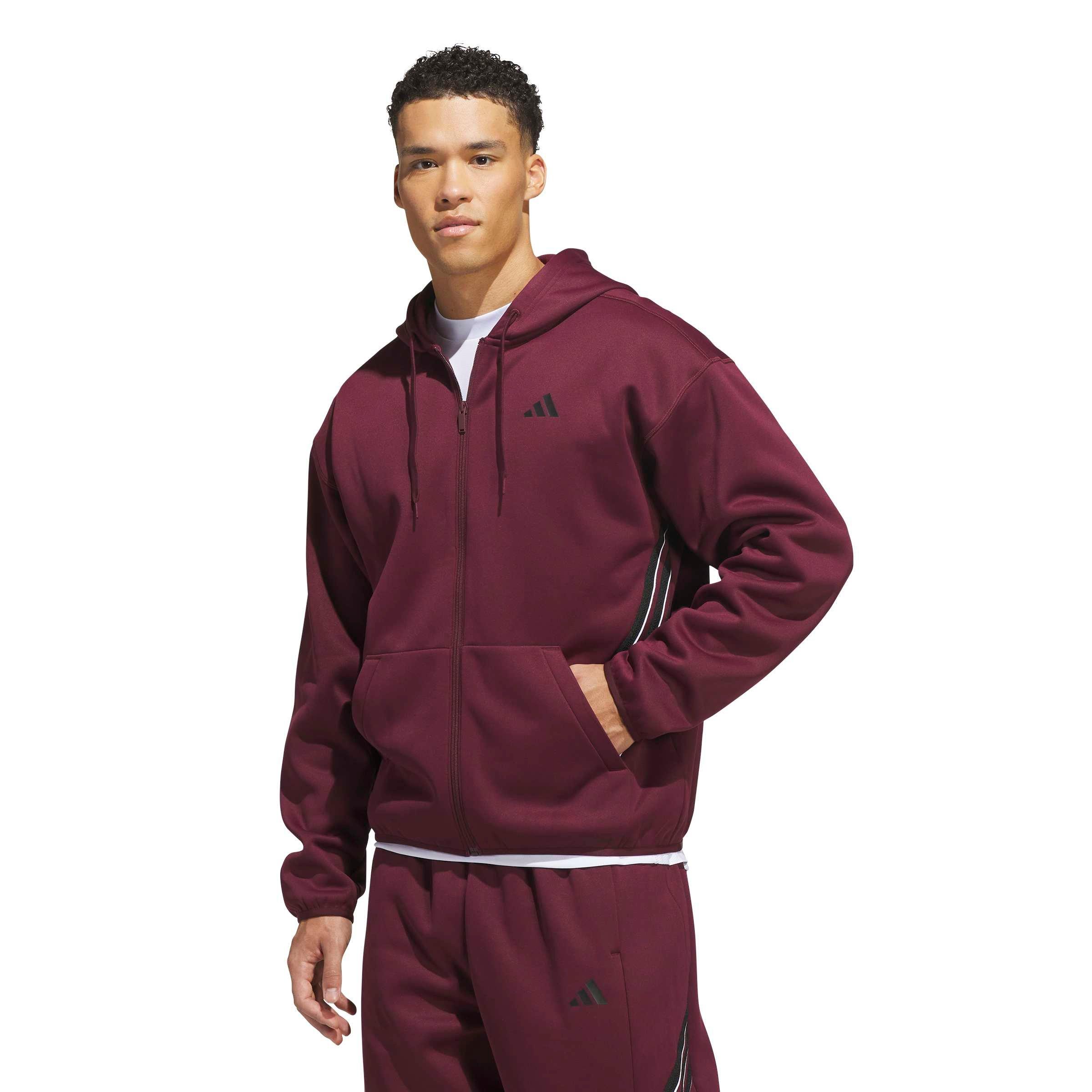 adidas Men's Crazy Warm Full-Zip Jacket - Maroon - MAROON